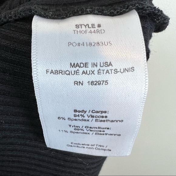 NEW The Range Black Alloy Rib Tied One Shoulder Tank in Large - Picture 6 of 8